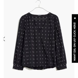 Kinston Side-Button Wrap Top in Textured Dobby